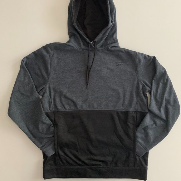 Reebok Other - NWOT Reebok Athletic Men's Medium Gray/Black Hooded Pocket Hoodie Logo
